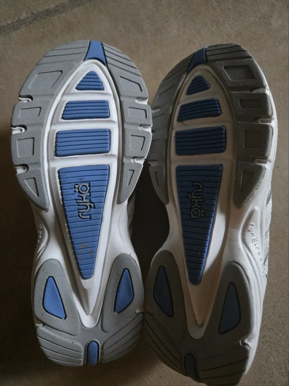 Ryka Rocker White & Light Blue Slip-On Sneakers Mules EUC size 5 - Picture 9 of 10